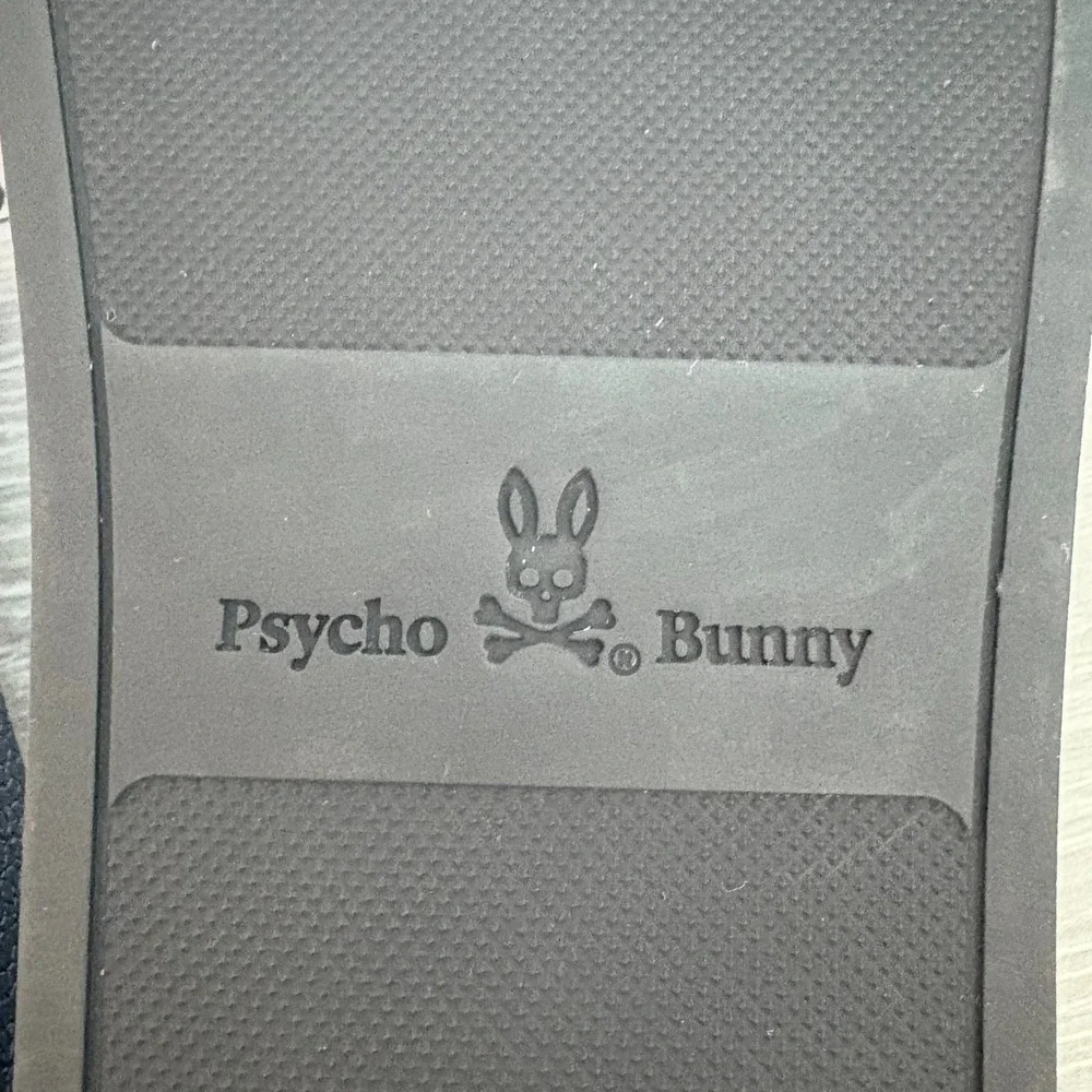 NWT Psycho Bunny Mens Black Beach Embossed‎ Logo Slip-On Slide Sandals Size 12